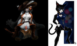 anthro boots china_dress crossover dreamworks feline female fur furry k2 kitty_softpaws kung_fu_panda master_tigress paramount_pictures puss_in_boots_(dreamworks) puss_in_boots_(film) pussy pussy_juice sex shrek_(series) solo