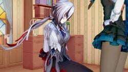 3d arlecchino_(genshin_impact) asphyxiation bad_end bondage execution genshin_impact hanged imminent_death koikatsu lynette_(genshin_impact) noose snuff
