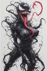 1female ai_generated black black_body breasts cock dick female male marvel marvel_cinematic_universe marvel_comics penis schlong she-venom symbiote venom venom_(marvel) venom_(marvel_rivals)