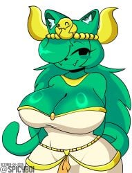 1girls :3 animal_ears anthro black_eyes black_nose blush_stickers breasts cat_ears cat_girl cat_tail cleavage dated dress fangs feline female friday_night_funkin friday_night_funkin_(minus_mod) friday_night_funkin_mod green_fur green_hair hair_over_one_eye horns hourglass_figure large_breasts long_hair looking_at_viewer midnight_(friday_night_funkin) midnight_memorabilia minus_midnight mob_face spicyboi tagme tail thick_thighs twitter_username white_background