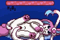 3:2 3_toes anal anal_masturbation animated animated_image anthro anus ass blinking blush bodily_fluids closed_eyes cum_meter digital_media_(artwork) double_penetration eeveelution ejaculation feet female feral fluffy fluffy_tail fur gameplay_mechanics generation_6_pokemon genital_fluids genitals gui h2o2 health_bar heart_symbol leg_markings looking_at_viewer loop lying markings masturbation nintendo on_side orgasm pawpads penetration pink_markings pink_paws pixel_(artwork) pixel_animation pixel_art pokemon pokemon_(species) pussy ribbons short_playtime socks_(marking) solo stomach_bulge sylveon tail tail_motion tailwag toes vaginal_fluids vaginal_masturbation vaginal_penetration vaginal_squirting vulva white_body white_fur