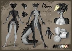 1girls anthro belt_tailed_lizard black_claws black_nipples black_scales breasts claws countershade_face countershade_legs countershade_tail countershade_torso countershading darya_(tlen_borowski) digital_media_(artwork) female hair hand_focus highlighted_hair legs lizard lizard_girl medium_breasts naked navel nude pussy pussy_focus reference reference_image reference_sheet reptile reptile_girl reptile_humanoid scalie scalie_female sharp_teeth slim slim_female smile smiling spiked_head spiked_shell spiked_tail spikes spikes_(anatomy) standing teeth thin_female thin_waist tlen_borowski