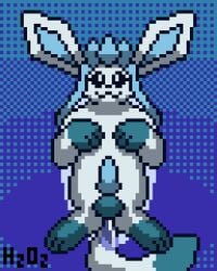3_toes 4:5 anal anal_sex animated anthro balls begging begging_pose blue_body blue_fur blue_penis blush bodily_fluids closed_eyes digital_media_(artwork) dildo eeveelution feet feral fur generation_4_pokemon genital_fluids genitals glaceon h2o2 happy ice ice_dildo improvised_dildo improvised_sex_toy leg_markings looking_at_viewer loop male male_penetrated markings nintendo open_mouth penetration penis pixel_(artwork) pixel_animation pokemon pokemon_(species) pose sex_toy short_playtime socks_(marking) solo tail tail_motion tailwag toes