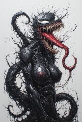 1female ai_generated black black_body breasts cock dick female male marvel marvel_cinematic_universe marvel_comics penis schlong she-venom symbiote venom venom_(marvel) venom_(marvel_rivals)