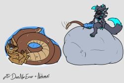 absurd_res anthro apode artist_collaboration artist_self-insert balls big_balls big_penis bodily_fluids cock_vore cum doesnotexist draconcopode duo erection fallout ferd genital_fluids genitals hi_res huge_balls huge_cock hyper hyper_balls hyper_genitalia lamia legless machine male male/male microsoft naga nekomori_(nekomoritheprotogen) nekomoritheprotogen night_stalker_(fallout) nude penile penis protogen reptile role_reversal scales scalie serpentine size_difference smaller_pred smug snake split_form surprised vore