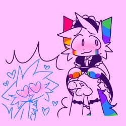 2boys :3 anthro anthro_male anthro_only balls black_and_white_clothing black_clothes blush canid canine clothes clothing cock crossdressing crossdressing_male dick digital_media_(artwork) dress dress_lift duo ear flustered fur furry furry_male furry_only genderfluid genitals glitter_(nekozuna) glitterpop! heart heart_eyes heart_symbol in_love lifting_dress looking_away maid maid_dress maid_headdress maid_outfit maid_uniform male male_anthro male_furry male_in_dress male_only nekozuna no-human no_human no_humans no_underwear no_underwear_(male) non-human non-human_only nonbinary only_furry only_male penis png purple_eyes rainbow rainbow_tail smile smiling sparklewolf tail testicles unknown_artist veins veiny veiny_penis wolf
