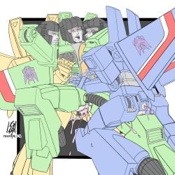 2boys1girl acid_storm_(transformers) alien alien_humanoid anal_beads anus arms_wrapped_around_partner blush blush_lines breasts clentched_teeth cumming_together cumming_while_penetrating cuntboy cuntboy_sans_balls decepticon decepticon_insignia drooling female from_behind from_behind_position fuck_me_eyes fucked_senseless fucked_stupid grinding_on_leg hard_thrusting herm hermaphrodite hugging_another humping_leg intersex ion_storm_(transformers) jet kinktober_2025 lots_of_cum male maleherm multi_genitalia nova_storm nuefass penetration penis pussy pussy_juice pussy_juice_drip rainmakers red_eyes robot robot_alien robot_humanoid seeker_(transformers) simple_background simple_coloring simple_shading spread_legs squeezed squeezing_boob threesome transformers transformers_g1 vaginal_penetration valve_penetration wet_pussy wings