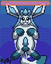 3_toes 4:5 anal anal_sex animated anthro balls begging begging_pose blue_body blue_fur blue_penis blush bodily_fluids closed_eyes cum cum_meter cum_while_penetrated cumshot digital_media_(artwork) dildo eeveelution ejaculation feet feral feral_penetrated fur gameplay_mechanics generation_4_pokemon genital_fluids genitals glaceon gui h2o2 hands-free happy health_bar ice ice_dildo improvised_dildo improvised_sex_toy leg_markings looking_at_viewer loop male male_penetrated markings nintendo open_mouth penetration penis pixel_(artwork) pixel_animation pokemon pokemon_(species) pose sex_toy short_playtime snow snow_cum socks_(marking) solo tail tail_motion tailwag throbbing throbbing_penis toes unusual_bodily_fluids unusual_cum unusual_genital_fluids