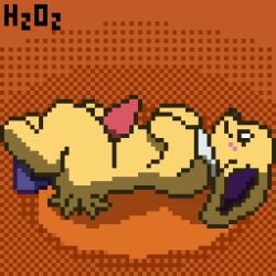 1:1 anal anal_sex animated anthro begging begging_pose blush bodily_fluids brown_nose chest_tuft closed_eyes digital_media_(artwork) eeveelution erection feral fur generation_1_pokemon genital_fluids genitals h2o2 jolteon looking_at_viewer loop lying male male_only nintendo on_back penetration penile penis pixel_(artwork) pixel_animation pokemon pokemon_(species) pose sex_toy short_playtime side_view snout solo tuft yellow_body yellow_fur