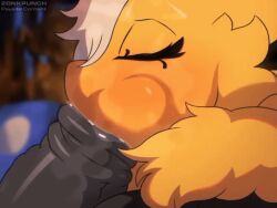 1boy 1girls animated anthro bee big_penis blowjob female furry just_the_tip male oral penis queen_bee_(zonkpunch) zonkpunch