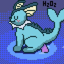 1:1 all_fours animated anthro ass blue_body blue_skin blush bodily_fluids closed_eyes digital_media_(artwork) dildo eeveelution female feral generation_1_pokemon genital_fluids genitals h2o2 jumping loop masturbation nintendo penetration pixel_(artwork) pixel_animation pokemon pokemon_(species) pussy rear_view sex_toy short_playtime solo tail toying_self vaginal_fluids vaginal_penetration vaporeon vulva