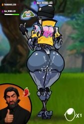 1boy 1female 1girls big_ass big_butt big_thighs cum cum_in_ass cum_on_ass female female_focus fortnite fortnite:_battle_royale game_ui girl reaper_(fortnite) rebel_(fortnite) robot robot_arm robot_girl robot_humanoid robot_legs tachanka_228 thick_legs