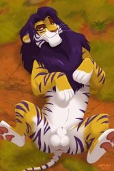 absurd_res animal_genitalia arfaxel balls felid feline feral genitals hi_res hybrid khajiit kovu_muabdib liger male mammal microsoft nude pantherine paws sheath solo the_elder_scrolls tiger