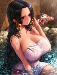 1girls ai_generated boa_hancock female one_piece sexy wet