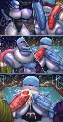 1girls 2boys absurd_res big_breasts big_penis boobjob breasts comic cum cum_in_mouth cum_inside darky darkynsfw deltarune double_barrel_blowjob double_fellatio edit fellatio female genitals hi_res huge_breasts huge_cock kris_(deltarune) large_breasts large_penis machine male male/female oral partial_male penile penis queen_(deltarune) ralsei robot sex titjob titjob tits_out undertale_(series) vein veiny_penis video_games