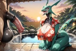 1girls after_fellatio after_sex after_vaginal ahe_gao ai_generated anthro anthro_on_human balls big_ass big_balls big_breasts big_butt big_penis bikini bukkake claws cleavage clothed covered_in_cum creamhorseai cum cum_covered cum_drip cum_in_mouth cum_in_pussy cum_inside cum_on_body cum_on_breasts cum_on_face curvy curvy_female curvy_figure equine_penis erect_nipples excessive_cum facial female female_anthro fit fit_female generation_3_pokemon green_body green_eyes green_skin hawaiian_shirt hawaiian_tropic high_resolution highres horny horny_female horse_penis horsecock horsecock_on_humanoid hot_spring huge_ass huge_balls huge_breasts huge_cock hyper_balls legendary_pokemon male male/female mature_female milf mommy mommy_kink muscular nintendo penis pokemon pokemon_(species) rayquaza seductive shirt snake_girl snake_humanoid testicles thick_thighs vacation voluptuous voluptuous_female wet_shirt wide_hips