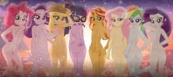 2010s 2d 2d_(artwork) 2d_artwork applejack_(eg) applejack_(mlp) aqua_eyes ass ass_cheeks ass_cleavage bare_arms bare_ass bare_back bare_legs bare_shoulders bare_thighs barefoot beach beach_background blonde_hair blonde_highlights blue_eyes blue_eyeshadow blue_skin blue_skinned_female butterfly_clip butterfly_hairclip cowboy_hat diamond_hair_ornament equestria_girls eyelashes eyeshadow face_freckles fluffy_hair fluttershy_(eg) fluttershy_(mlp) fluttershy_(mlp) freckles freckles_on_face glasses glasses_on_face glasses_only green_eyes green_highlights hairclip hat hat_only hourglass_figure hourglass_figured_female long_hair my_little_pony my_little_pony_equestria_girls my_little_pony_friendship_is_magic naked naked_female orange_skin orange_skinned_female pink_eyeshadow pink_hair pink_skin pink_skinned_female pinkie_pie_(eg) pinkie_pie_(mlp) pinkie_pie_(mlp) ponytail pov purple_eyes purple_eyeshadow purple_hair purple_skin purple_skinned_female rainbow_dash_(eg) rainbow_dash_(g3) rainbow_dash_(mlp) rainbow_hair rarity_(eg) rarity_(mlp) rarity_(mlp) red_eyes red_hair sci-twi short_ponytail smile smile_at_viewer smiling smiling_at_viewer smirk smirking smirking_at_viewer sparkles starlight_glimmer starlight_glimmer_(eg) starlight_glimmer_(mlp) sunset sunset_shimmer twilight_sparkle_(eg) twilight_sparkle_(mlp) white_skin white_skinned_female yellow_skin yellow_skinned_female