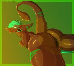 absurd_res anthro anus archenarie ass big_butt hi_res kairos_(archenarie) male puffy_anus sergal solo