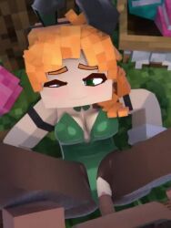 10_seconds 1boy 1girls 3:4 3d alex_(minecraft) animated beveledblock breasts bunnysuit clothing female green_eyes horny_female male minecraft no_sound nude_male orange_hair outdoors sex shorter_than_10_seconds tagme vaginal_penetration vertical_video video wet_pussy