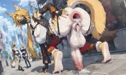 after_anal ai_generated cum cum_in_ass feet futanari gaping_anus intersex mcgold4553 pulchra_(zenless_zone_zero) zenless_zone_zero