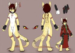 ajna angry anthro balls clothing feline fur furry gloves gyo model_sheet penis red_eyes sheath spots stripes yellow