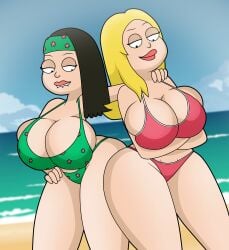20th_century_studios 2girls american_dad big_ass big_breasts bikini breasts disney female francine_smith hayley_smith incest sexy thicc vanilladream34 yuri