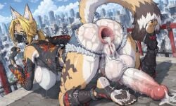 after_anal ai_generated cum cum_in_ass feet futanari gaping_anus intersex mcgold4553 pulchra_(zenless_zone_zero) zenless_zone_zero