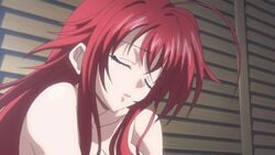 1girls animated animated_gif bouncing_breasts breasts cartoony closed_eyes demon_girl female female_only gif high_school_dxd jiggling_breasts large_breasts long_hair nipples nude red_hair redhead rias_gremory screencap screenshot small_nipples solo stretching tnk_(company) yawn