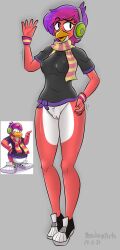 2021 2d 2d_(artwork) 2d_artwork anthro arm_warmers avian bird breasts club_penguin curvy curvy_female curvy_figure curvy_thighs dated digital_art digital_drawing_(artwork) digital_media_(artwork) disney dj_cadence female furry furry_female headphones multicolored_hair no_pants pantsless penguin penguin_girl pink_feathers purple_hair pussy scarf shirt shirt_only shoes tagme tits vagina yerolay