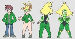 alien_girl clothes_transformation female gender_transformation nerdy_female peridot_(steven_universe) shortstack steven_universe transformation