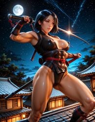 ai_generated asian asian_female assassin's_creed_(series) assassin's_creed_shadows black_hair breasts female fujibayashi_naoe parted_bangs short_hair solo tagme