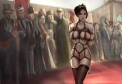 absurdres bondage bound breasts exhibitionism female female_pervert highres pervert public_indecency restrained wwwwumu