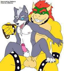 anal anthro artimas balls bowser canine claws erection fur furry games koopa male male_only mario_(series) nintendo penetration penis slnotar spreading star_fox video_games wolf wolf_o'donnell yaoi