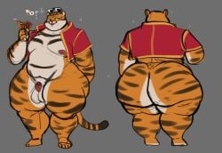 big_ass black_glasses femboy fortune_tiger hornymarcoarts jacket_open little_dick tagme tiger