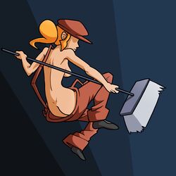 ass_cleavage butt_crack dustforce dustgirl hat partially_clothed shamefuldisplay wardrobe_malfunction