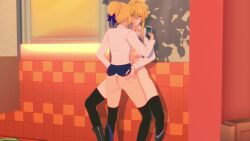 10_seconds 10s 1futa 1girls 3d animated artoria_pendragon artoria_pendragon_(lancer) ass big_breasts black_thighhighs blonde_female blonde_futa blonde_hair breasts dickgirl dickgirl/female fate/grand_order fate_(series) female from_front_position futa_on_female futanari green_eyes gynomorph hair_bun hair_ribbon intersex intersex/female panties panties_around_one_leg panties_down phone saber shorter_than_30_seconds standing standing_missionary standing_sex tagme thighhighs video