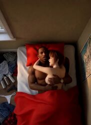 1boy1girl 1girl1boy 3d ai_generated arms_around_neck arms_around_partner asian_female bedroom bedroom_sex black_male breast breasts carl_johnson chain choker climax clothes_on_floor clothes_removed cowgirl_position crossover cumming dark-skinned_male dead_or_alive eastern_and_western_character evening female_on_top fucking_on_bed gangster ghetto gold_chain gold_jewelry grand_theft_auto grand_theft_auto:_san_andreas gun hands_on_chest head_on_pillow heels holding hug hugging hugging_another in_love interracial jewelry kasumi_(doa) koei_tecmo kunoichi light-skinned_female los_santos lovers lying_on_back lying_on_bed lying_on_partner lying_on_person messy_room moan moaning mouth_open muscular_male ninja ninja_gaiden nipples nude nude_female nude_male nude_underneath nudity on_bed panties_off pistol pleasured pleasured_face ponytail poster riding rockstar_games romantic_ambiance romantic_couple softcore spray_can sunset team_ninja topless under_blanket window wowzerspowzers