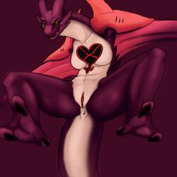 anus breasts claws dragon female glowing_eyes heartless kingdom_hearts markings pussy savage-cynder smile solo wings wyvern wyvern_(heartless) yellow_eyes