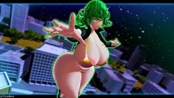 1girls 3d big_breasts cyshen female green_eyes green_hair huge_breasts huge_thighs large_breasts one-punch_man tatsumaki thick_thighs wide_hips