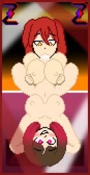 bete_noire big_breasts big_breasts brown_hair elia futanari glitchtale long_hair pink_eyes pixel pixel_(artwork) pixel_art red_hair short_hair sucking_penis yellow_eyes z!betty zixy