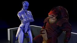 3d 3d_(artwork) asari female krogan liara_t'soni mass_effect mistersfm source_filmmaker tagme urdnot_wrex