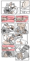 anal anal_sex anthro ball_size_difference balls big_balls big_penis bodily_fluids canid canine canis cum cum_in_ass cum_while_penetrated domestic_dog duo ejaculation excess_semen eyaculation feet foot_fetish genital_fluids male male/male mammal penetration penis penis_size_difference procyonid pubes raccoon sex