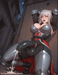 1futa ai_generated aisnow aranea_highwind balls blush breasts bulge bulge_through_clothing cum cum_drip cumming cumshot final_fantasy final_fantasy_xv fit futa_only futadom futanari green_eyes grey_hair huge_breasts huge_cock intersex legs looking_at_viewer muscular open_mouth orgasm orgasm_face shaking sweat sweatdrop sweating thighs trembling underboob veiny_penis wet wet_body