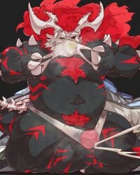 absurd_res anthro balls bodily_fluids body_hair bone briefs chest_hair clothing cum cum_in_clothing cum_in_underwear cum_through_clothing cum_through_underwear cumshot demon ejaculation genital_fluids genitals guzzlord_(character) hi_res holding_clothing holding_object holding_underwear kneeling male male/male monster musclegut muscular musk nipples penis pubes reptile scalie skull skull_head sniffing sniffing_clothes solo tail tighty_whities underwear underwear_sniffing unknown_artist wet wet_clothing wet_underwear white_briefs white_clothing white_underwear