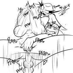 anal anal_sex anal_sex aptom7747 avian duo female helluva_boss hi_res humanoid imp male male/female male_penetrating male_penetrating_female sex stella_(helluva_boss)