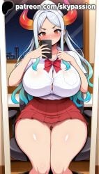1girls 2025 ai_assisted ai_generated anime aqua_hair artist_name bar_censor big_breasts blue_hair blush bow breasts bust cellphone censored chalkboard chest classroom cleavage clitoral_hood collarbone crotch curvy desk dripping_pussy earrings exposed_pussy female female_focus female_genitalia female_only genitals giant_breasts gradient_hair gradient_horns heavy_breasts hi_res high_quality high_resolution highres holding holding_phone horns huge_boobs huge_breasts indoors jewelry juicy_pussy long_hair looking_at_viewer massive_boobs massive_breasts multicolored_hair no_panties on_desk one_piece orange_horns patreon patreon_username phone pussy pussy_lips pussy_peek red_horns school_desk shaved_pussy shirt sitting sitting_on_desk skirt skypassion slit smartphone solo stable_diffusion thick_thighs thighs tight_pussy two-tone_hair uncensored_pussy uncensored_vagina vagina vulva watermark wet_pussy white_hair window yamato_(one_piece)