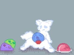 animated anthro bodily_fluids cum digital_media_(artwork) genital_fluids group intersex intersex/male knot male pixel_(artwork) prettythejellycat slime