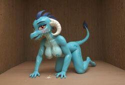 ai_generated anthro anthropomorphic beautiful bedroom big_breasts breasts breeding_request cum cum_on_breasts cum_on_face curved_horns draconic draconic_humanoid dragon dragon_girl ember female furry furry_only in_heat inviting_to_sex looking_at_viewer mlp_g4 my_little_pony orange_eyes princess_ember_(mlp) scales scalie scalie_female scalie_only seductive seductive_look seductive_smile sexy sexy_body sexy_pose teal_scales teal_skin tits_out wet_pussy