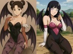 ai_assisted ai_generated hyuuga_hinata morrigan_aensland naruto_(series) tagme tenten video yuri