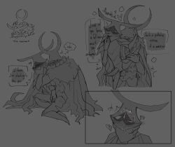 bodily_fluids gay hollow_knight male male/male markoth non-human non-human_only sex text xero_(hollow_knight)